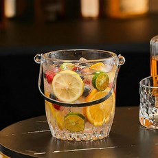 양주 얼음통 하이볼 와인 칠링백 아이스버킷 스텐집게 세트_크랙, 1개, 900ml