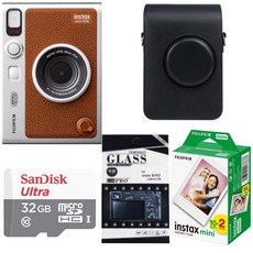 FUJI mini EVO 拍立得相機, 1個, EVO棕+記憶卡32g+保貼+副廠直黑包+空白底片20張