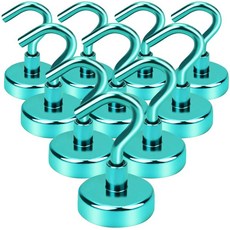 DIYMAG 냉장고용 자석 후크 매우 강한 크루즈 후크 걸 수 있는 후크가 있는 튼튼한 흙 자석 캐빈용 자석 행거 그릴 (20P-블랙), 초록색