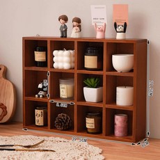 원목컵보드 주방 카페 찻잔 월넛소형 그릇 머그컵 트럼펫 찻장 벽걸이, 빈티지워싱 소형 12칸