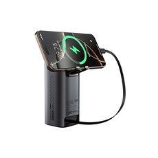 choetech B815C 20000mAh PD130W 自帶線行動電源 內建支架 Type-C快充 航空標準, 灰色