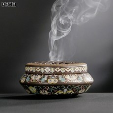 DFMEI 景泰藍香爐 倒流香薰爐創意家居居室香插香道琺琅彩, 1個