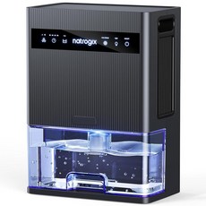 Natrogix 제습기 3.0kg(100온스) 가정용 물탱크 1000제곱피트 조용한 지하실 욕실 침실 RV용 자동 차단 타이머 절전 모드 7가지 색상 조명 그레, 제습기, 3.0kg(100온스) 가정용 물탱크 1000