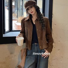 스웨이드자켓 여성 봄 숏 자켓