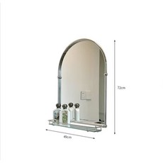 욕실거울 아치 북유럽 감성 정사각 삼면경 아치거울 기본 세련된, 반원 욕실거울 49 12 72cm 선반
