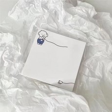 韓系可愛小羊便利貼 無黏性ins風高顏值學生簡約可撕便籤本備忘錄, 1個, 揹帶狗【1本/50張】
