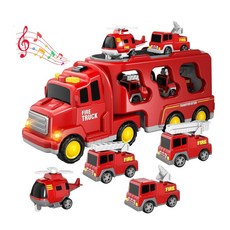 소방차 경찰차 중장비 트럭 트레일러 5종 세트 미니자동차 MJS JOYFUL, 1개