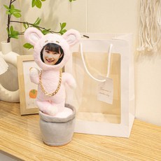 저스트조이 얼굴인형제작 프린팅 DIY 봉제 포토인형, 1개, 선물 상자 + 작은 토끼, 1cm