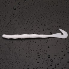 ONLYFISHING 鐮刀尾軟蟲捲尾 加鹽 蝦味倒吊路亞餌, 1個, 純白色小號OF-601-18