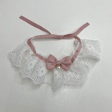 불꽃마켓 강아지 레이스 스카프 케이프 핑크 S 강아지턱받이 강아지케이프