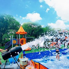 수영장 파티 버블건 거품건 야외 거품기 축제 공연 자동 워터파크, 미니형 2025 신형 2팩 폼파우더