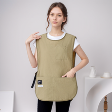 오르모 조끼형 앞치마 카키 예쁜 방수 카페 어린이집 유치원 식당 주방 애견 미용 입는 숏 앞치마, 1개, 색상_머스타드