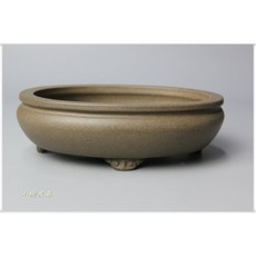 小樹安每 日本桐蔭軒烏泥袋式雲足橢圓鉢15cm - 日式沙拉碗/點心碗，精緻餐桌擺設，提升生活品味, 1個, 土目泥色