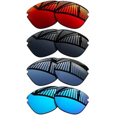 MYCOURAG Oakley Frogskins Lite OO9374 63mm 선글라스용 교체 렌즈 4쌍 - 솔리드 블랙+티타늄+아이스 블루+파이어 레드 322816