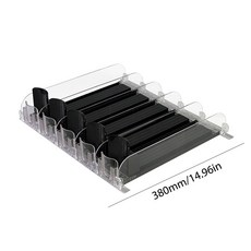 정리함 디펜서 푸시 조절 가능 보관 선반 냉장고용 E자형, Bla 380mm 5 sets