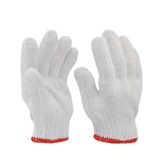 棉紗手套12雙入 工作用 粗工 黑手 搬運 土木 居家修繕, 20兩-白色紅邊, 24個