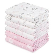 GLLQUEN BABY 유아용 담요 남아용 면 모슬린 포대기 담요 여아용 신생아 사각형 통기성 및 부드럽고 얇은 아기 이중 흡수성 유아 랩 - 3팩 선 158506, 봄을 찾고 있습니다