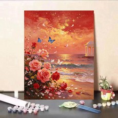 成人30x40數字油畫填色DIY套組 丙烯手工畫 客廳裝飾掛畫, lc - 4644 內框 顏料畫筆 掛牆配件, 1個