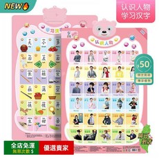 A15 立體有聲掛圖 兒童早教啟蒙發音牆貼 識物識字英語卡片 幼兒學習玩具, 款四：正面人物+反面識字