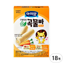 아이얌 구워만든 순곡물바 실속형, 당근, 40g, 18개