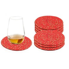 COTTON CRAFT 8팩 솔리드 비즈 코스터 - 10.2cm(4인치) 원형 - 브라운, 2-레드