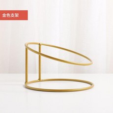 傾斜陶瓷魚骨碗, 單個護邊碗金色鐵架, 1個