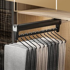 슬라이딩 옷걸이 인출식 바지걸이 행거, 1개, 31cm Black