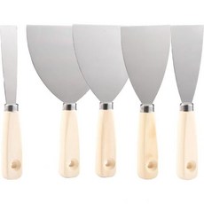 스크래퍼 껌칼 퍼티 나이프 세트 스패클 페인트 도구 녹슬지 않음 드라이월 수리 벽지 제거 진흙 석고 스크래핑에 완벽 5