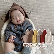 미소 롱이어보넷모자 유아모자 아기보넷 니트보넷