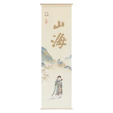 1pc Chinese Background Cloth Outdoor Courtyard Curtains Tea Room Hanging Home Decoration Excludin, 03 40x120cm, 03 I