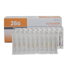성심메디칼 멸균 일회용 주사침 26G 13mm 100개입 / 의료용 니들 개별포장, 1박스