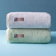 毛巾 加厚吸水珊瑚絨毛巾 不掉毛速乾洗臉沐浴擦髮毛巾, 1個, 淺灰色,千草綠