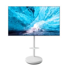 더함 이동식 삼탠바이미 M7 호환 바퀴 선반 높낮이조절 피벗 대형 TV 스탠드, MS64-241L-W, 1개