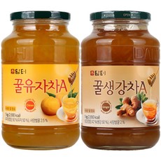 담터 꿀유자차A 1kg+꿀생강차A 1kg, 2개, 2개입, 1kg