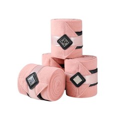 GemRebel 말용 폴로 랩 4팩 부드럽고 통기성이 좋은 플리스 붕대 말 다리 랩 안정적인 사용을 위한 블링 포함 훈련 - 레드 L, M, 연어 로즈