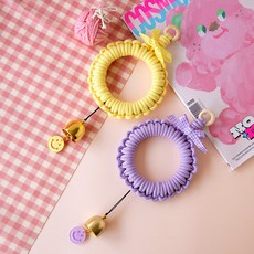 솜씨키트 마크라메 도어벨 만들기 DIY 키트, 스마일도어벨-연노랑, 스마일도어벨-연노랑