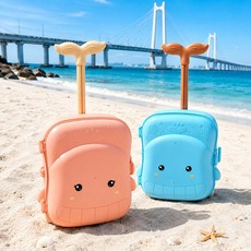 고래 캐리어 유아 모래놀이 세트 샌드토이 해변 물놀이 장난감 1세트, 540g, 스카이블루