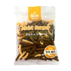 바우와우 대용량 1kg 가성비 강아지간식 버거간식 100g x 10봉 치킨/양고기/콤보/오리, 오리, 10개