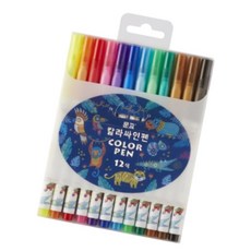 돈스텔 형광펜 PVC 칼라사인펜 12색