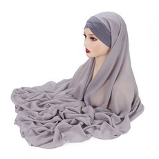 히잡 스카프 인스턴트 Hijabs 쉬폰 Hijab 크로스 저지 모자 보닛 디자인 이슬람 여성 Underscarf 175X70CM