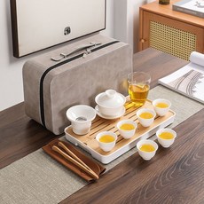 茶具組 茶壺 茶杯 中秋送禮, 旅行-羊脂純白-春意杯含巾夾-帶盤, 1個