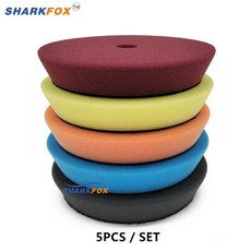 샌딩기 폼 스폰지 연마 패드 왁싱 버핑 5 인치 두께 다양한 경도 독일 스폰지 자동차 광택 패드, 6.Mixed 5pcs - 5Inch (125mm) B