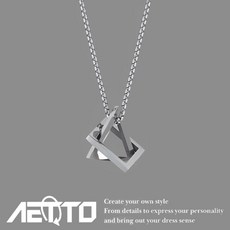 AETTO 幾何項鍊 鈦鋼設計款 簡約百搭 男女通用