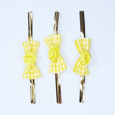 페토닷컴 예쁜 빵끈 포장끈 90종 모음 포장타이, 1개, 끈-83-체크 장미빵끈 옐로우