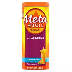 Meta MUCIL 4合1無糖洋車前子膳食纖維粉 柳橙口味, 1個, 425克
