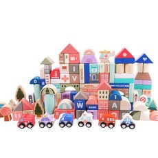 anne dorf 積木玩具組 115入+收納袋+說明書, 混色