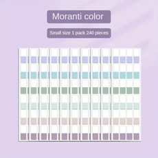 모란디 색상 색인 스티커 밝은 메모 투명 쓰기 가능, 240pcs