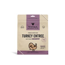 VITAL ESSENTIALS 凍乾生食 雞肉牛肉迷你方塊排 貓食品, 1個, 火雞, 227g