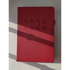 DOA양지 2026년 날짜형 노트 플래너 A5 다이어리 업무용 수첩 일기장 만년다이어리 노트, 빨간색 줄무늬