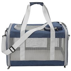 소유라이프 고양이 이동장 강아지 가방 애견 캐리어 산책 백팩 포대기 케이지 기내용 슬링백, 02.딥네이비, 1개